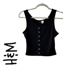 H&M Black Button-Front Women's Tank